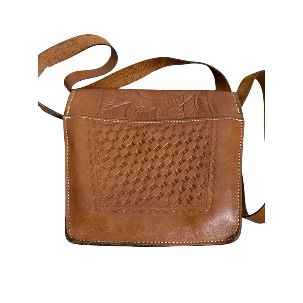 Patricia Nash Marciana Flap Leather Tooled Crossbody Bag